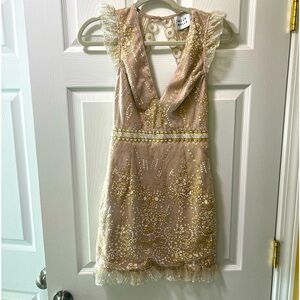 Champagne special event homecoming or cocktail dress XS size 0-2